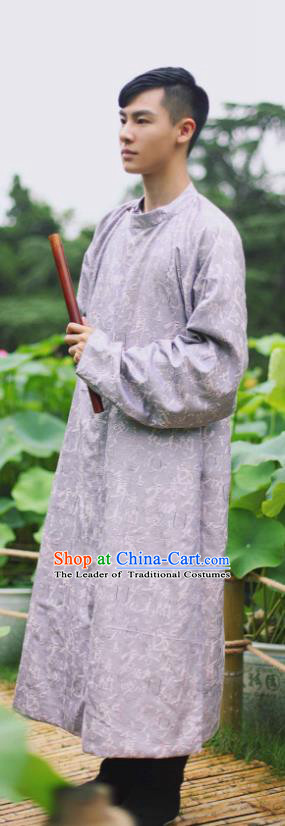 Traditional Chinese Tang Dynasty Prince Embroidered Costume, Asian China Ancient Swordsman Hanfu Robe Clothing for Men