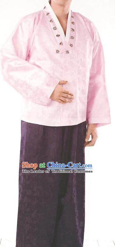 Traditional Korean Costumes Bridegroom Formal Attire Ceremonial Cloth, Asian Korea Hanbok Embroidered Clothing for Men