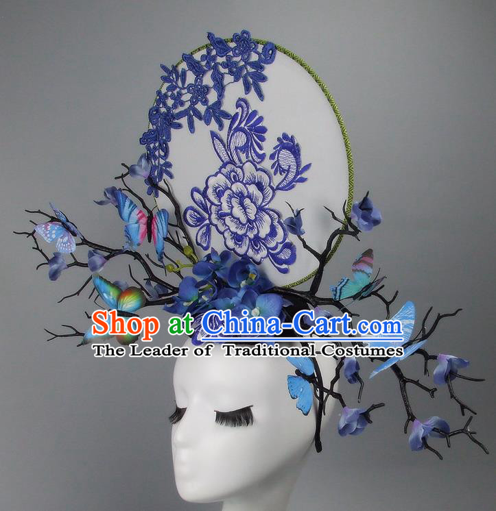 Top Performance Catwalks Headwear Halloween Cosplay Hair Accessories Mask headpiece