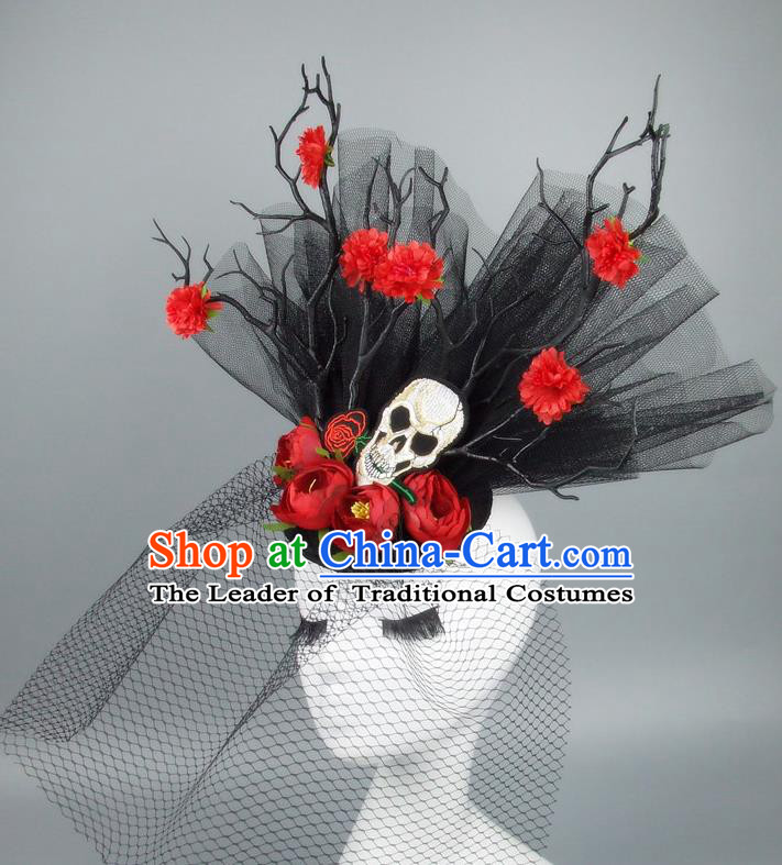 Top Performance Catwalks Headwear Halloween Cosplay Hair Accessories Mask headpiece