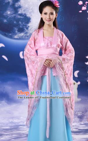 Traditional Ancient Chinese Palace Lady Costume, Asian Chinese Tang Dynasty Imperial Consort Embroidered Dress Clothing for Women