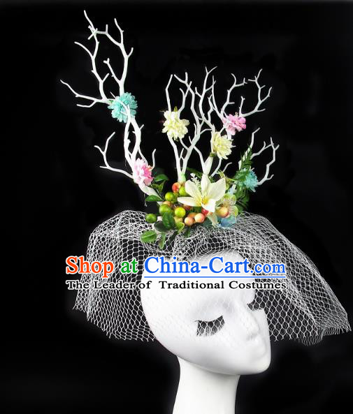 Top Performance Catwalks Headwear Halloween Cosplay Hair Accessories Mask headpiece