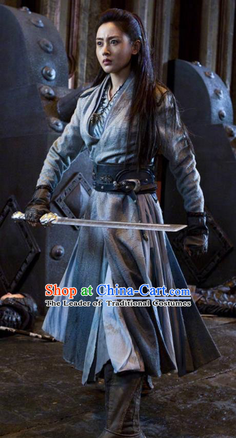 Traditional Chinese Ming Dynasty Swordswoman Costume, Asian China Ancient Heroine Clothing for Women