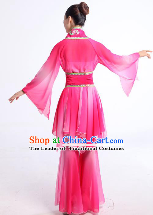 Traditional Chinese Yangge Fan Dancing Costume Modern Dance Dress Clothing and Headwear