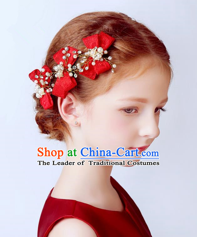 Top Compere Performance Catwalks Costume Children Chorus Red Dress with Wings Modern Dance Princess Short Red Bubble Dress for Girls Kids
