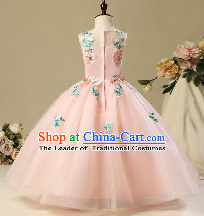 Top Compere Performance Catwalks Costume Children Chorus Red Dress with Wings Modern Dance Princess Short Red Bubble Dress for Girls Kids