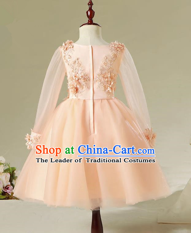 Top Compere Performance Catwalks Costume Children Chorus Red Dress with Wings Modern Dance Princess Short Red Bubble Dress for Girls Kids