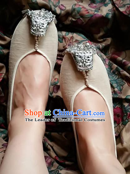 Asian Chinese Shoes Wedding Shoes Hand Linen Shoes, Traditional China Princess Shoes Hanfu Shoes for Women