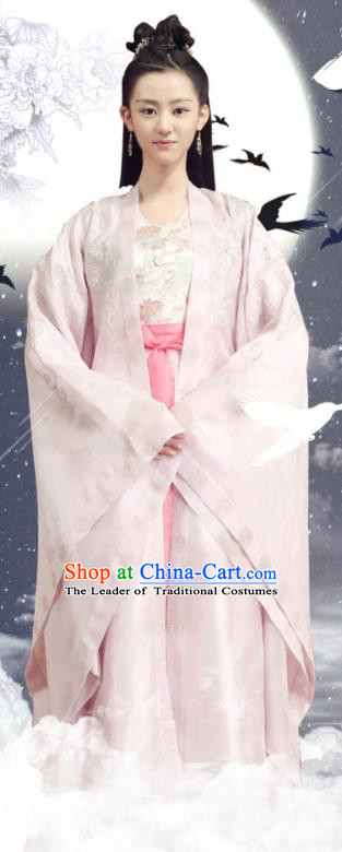 Asian China Northern and Southern Dynasties Princess Costume, Chinese Lost Love In Times Traditional Acient Fairy Embroidered Clothing