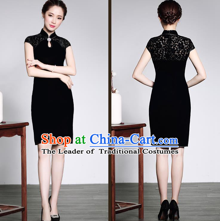 Traditional Ancient Chinese Young Women Cheongsam Dress Republic of China Tangsuit Stand Collar Blouse Dress Tang Suit Clothing for Women