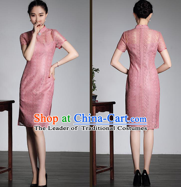 Traditional Ancient Chinese Young Women Cheongsam Dress Republic of China Tangsuit Stand Collar Blouse Dress Tang Suit Clothing for Women