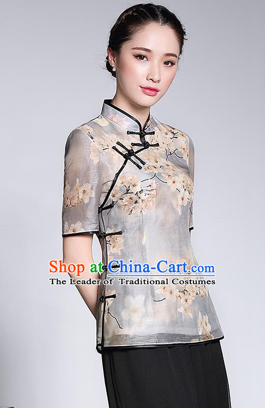 Traditional Ancient Chinese Young Women Cheongsam Dress Republic of China Tangsuit Stand Collar Blouse Dress Tang Suit Clothing for Women