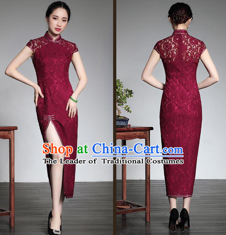 Traditional Ancient Chinese Young Women Cheongsam Dress Republic of China Tangsuit Stand Collar Blouse Dress Tang Suit Clothing for Women