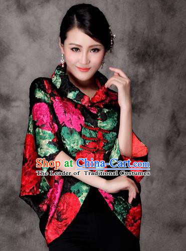 Traditional Ancient Chinese Young Lady Red Silk Cheongsam Jacket, Republic of China Qipao Tang Suit Plated Buttons Coat for Women