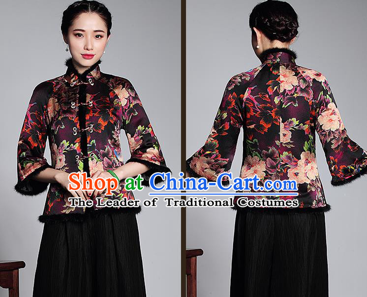 Traditional Ancient Chinese Young Women Cheongsam Dress Republic of China Tangsuit Stand Collar Blouse Dress Tang Suit Clothing for Women