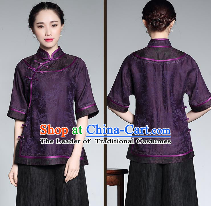 Traditional Ancient Chinese Young Women Cheongsam Dress Republic of China Tangsuit Stand Collar Blouse Dress Tang Suit Clothing for Women