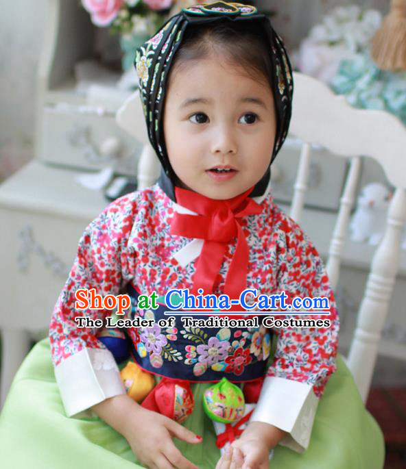 Traditional Korean Accessories Embroidered Waist Belts, Asian Korean Fashion Wedding Tassel Waistband for Kids