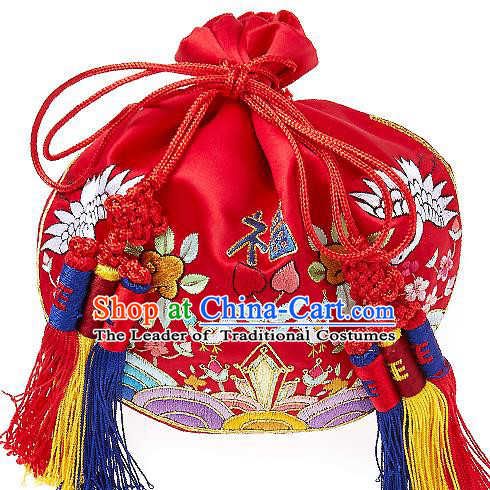 Traditional Korean Accessories Palace Princess Embroidered Purse, Asian Korean Fashion Lucky Bag for Kids