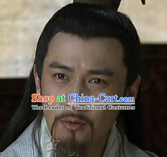 Chinese Ancient Han Dynasty Old Men General Wig, Traditional Chinese Beijing Opera Zhugeliang Wig Sheath for Men