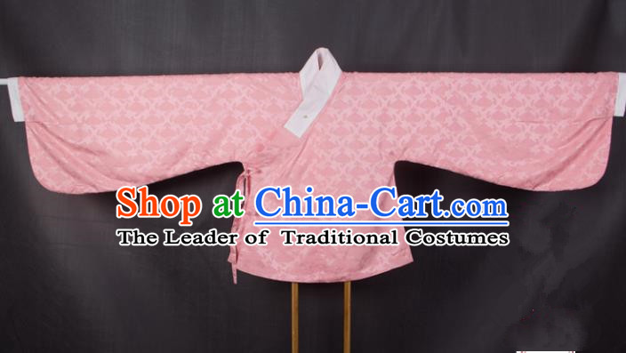 Asian China Ming Dynasty Princess Costume, Traditional Ancient Chinese Palace Lady Embroidered Hanfu Pink Blouse Clothing for Women