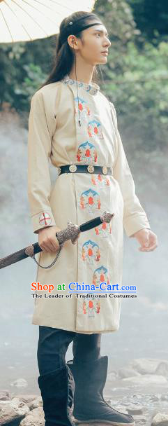 Asian China Ming Dynasty Swordsman Costume, Traditional Ancient Chinese Imperial Bodyguard Hanfu Embroidered Clothing for Women
