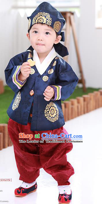 Traditional Korean Handmade Embroidered Formal Occasions Costume, Asian Korean Apparel Hanbok Clothing for Boys