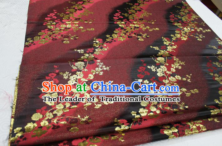 Chinese Traditional Palace Wintersweet Pattern Cheongsam Brocade Fabric, Chinese Ancient Costume Tang Suit Hanfu Satin Material
