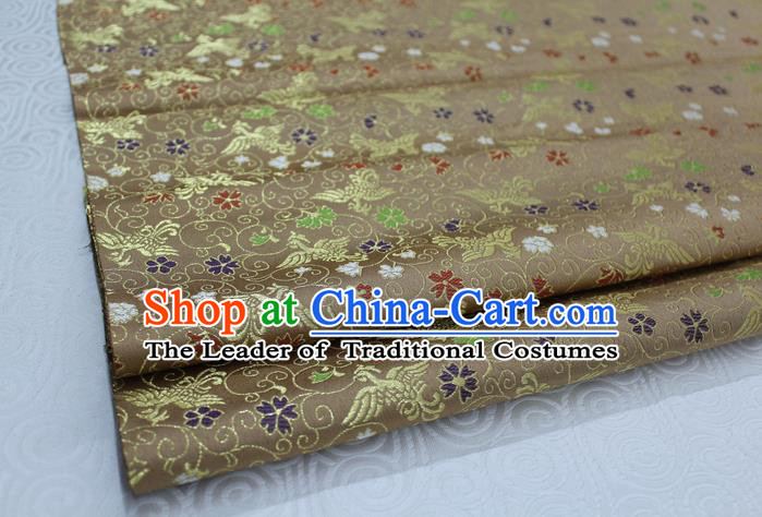 Chinese Traditional Ancient Costume Palace Phoenix Pattern Cheongsam Bronze Brocade Xiuhe Suit Satin Fabric Hanfu Material