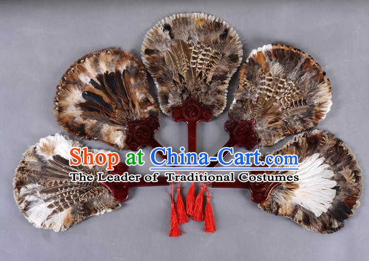 Traditional Chinese Crafts Folding Fan China Feather Fan Oriental Fan Tai Ji Fans