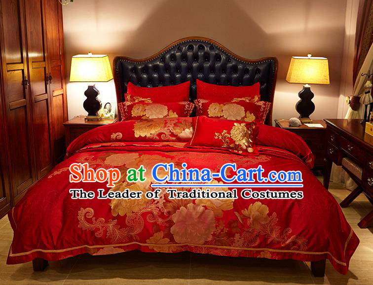 Traditional Asian Chinese Wedding Palace Qulit Cover Bedding Sheet