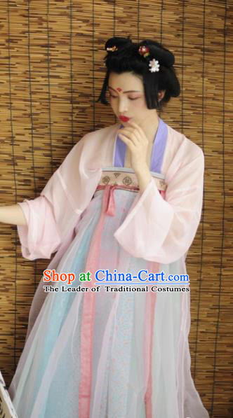 Traditional Chinese Tang Dynasty Royal Court Lady Dress Ancient Princess Hanfu Embroidered Costume for Women