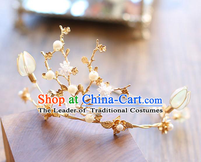 Chinese Traditional Bride Hair Jewelry Accessories Wedding Baroque Retro Flowers Hair Clasp for Women