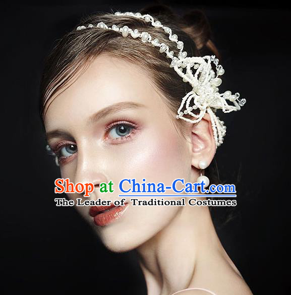Chinese Traditional Bride Hair Jewelry Accessories Wedding Baroque Retro Pearls Hair Clasp for Women