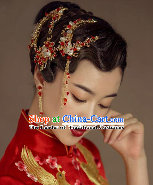 Chinese Hair Jewelry Accessories Xiuhe Suit Hairpins Headwear Headdress Hair Crown for Women