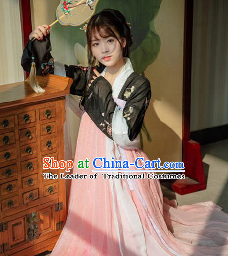 Traditional Chinese Ancient Imperial Princess Hanfu Clothing Tang Dynasty Palace Lady Embroidered Costume for Women