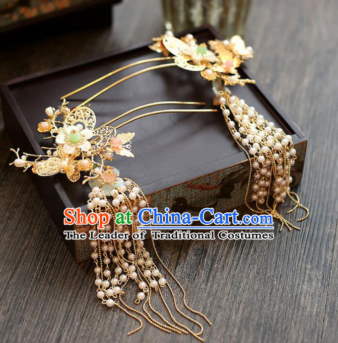 Chinese Hair Jewelry Accessories Xiuhe Suit Hairpins Headwear Headdress Hair Crown for Women