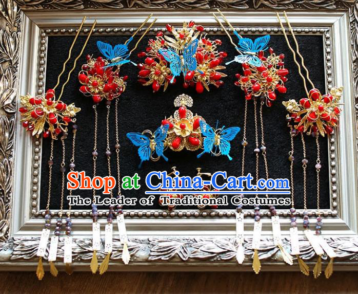 Chinese Hair Jewelry Accessories Xiuhe Suit Hairpins Headwear Headdress Hair Crown for Women