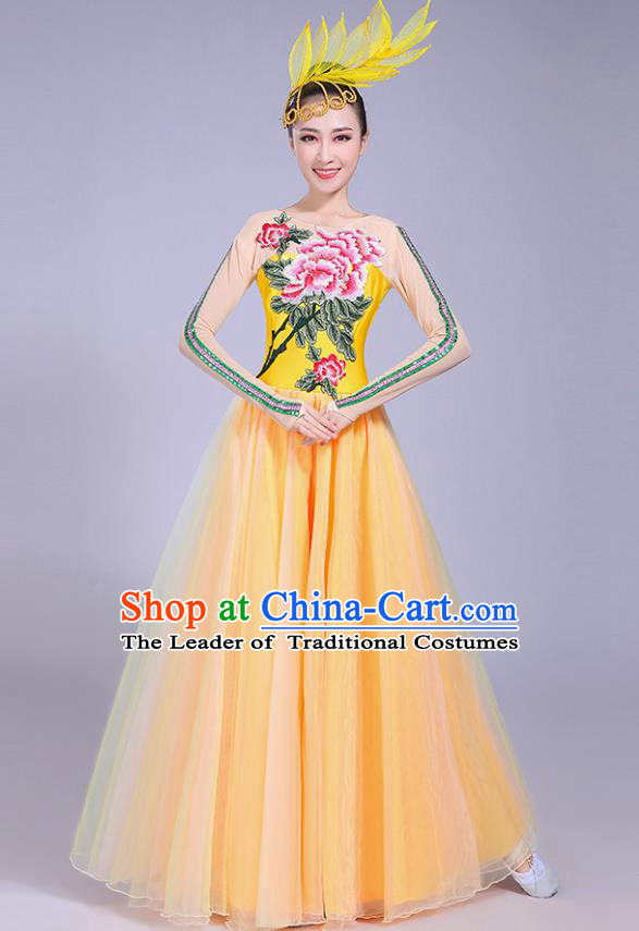 Traditional Chinese Yangge Fan Dancing Costume Classical Dance Modern Dance Dress Clothing
