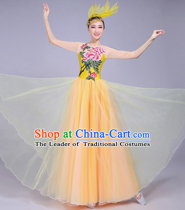 Traditional Chinese Yangge Fan Dancing Costume Classical Dance Modern Dance Dress Clothing