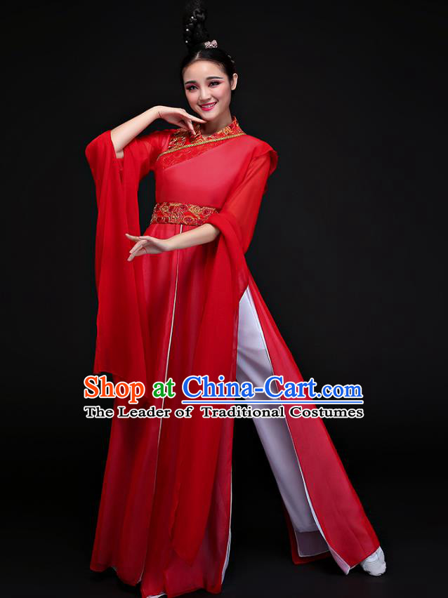 Traditional Chinese Yangge Fan Dancing Costume Modern Dance Dress Clothing