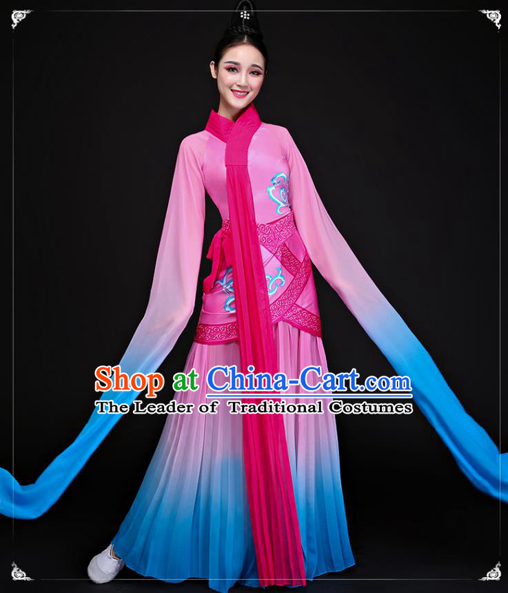 Traditional Chinese Yangge Fan Dancing Costume Modern Dance Dress Clothing