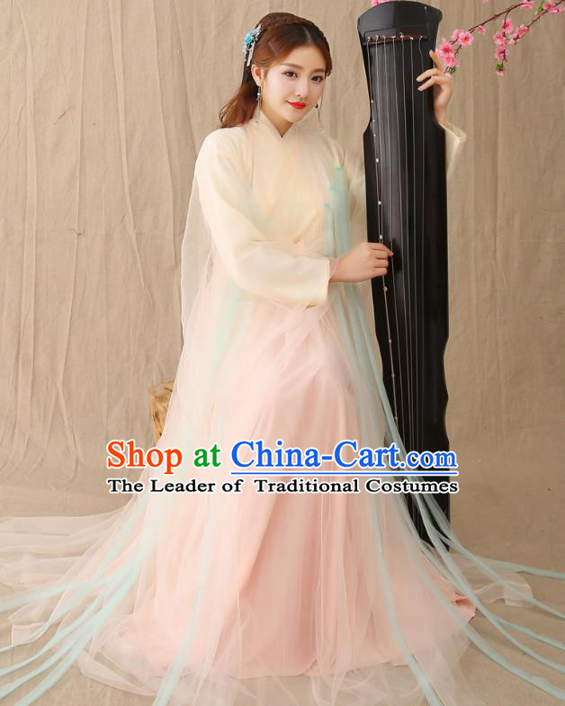 Traditional Chinese Han Dynasty Princess Hanfu Costume, China Ancient Fairy Embroidered Clothing for Women