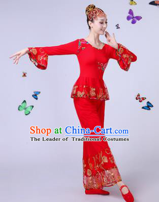 Traditional Chinese Yangge Fan Dancing Costume Classical Dance Modern Dance Dress Clothing