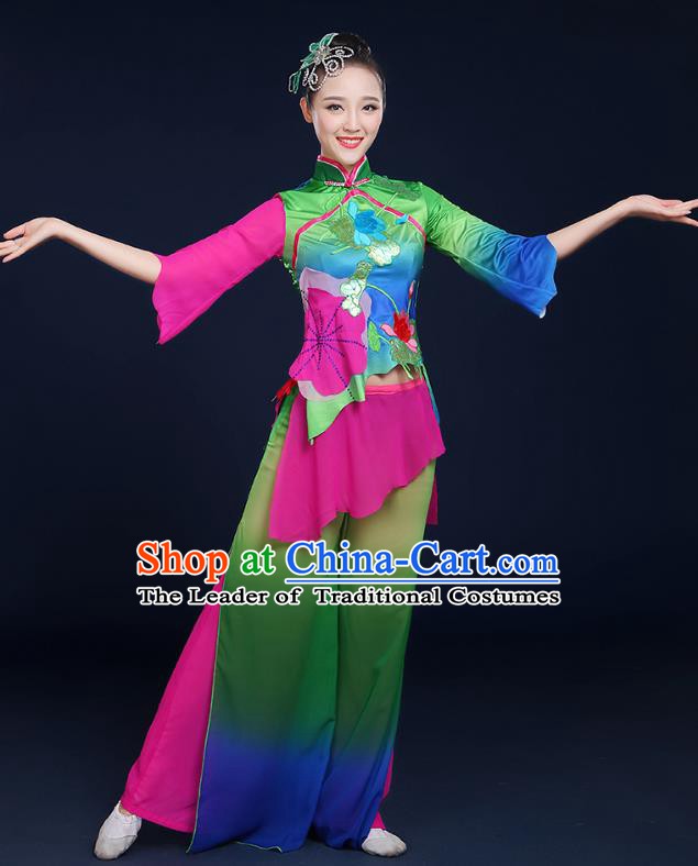 Traditional Chinese Yangge Fan Dancing Costume Classical Dance Modern Dance Dress Clothing