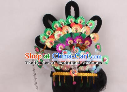 Asian Chinese Beijing Opera Imperial Princess Hair Accessories and Wig, Traditional China Peking Opera Actress Headwear
