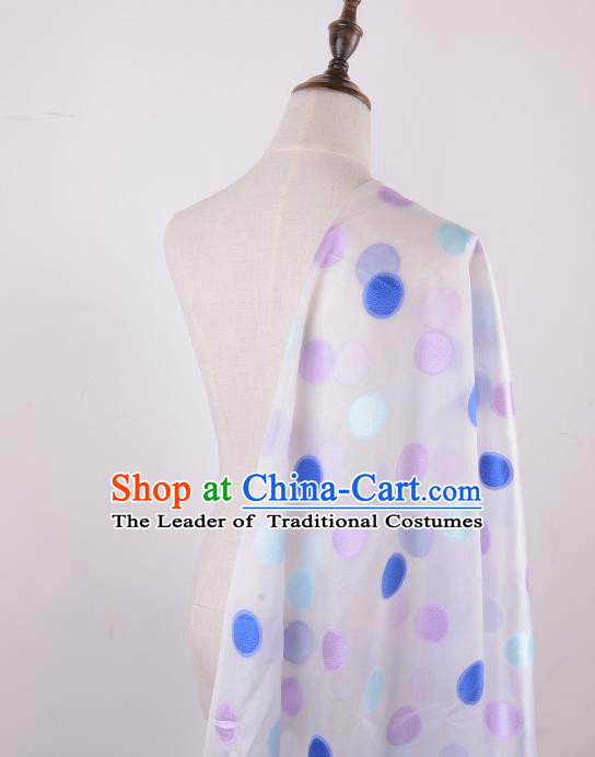 Chinese Traditional Costume Royal Palace Pattern White Brocade Fabric, Chinese Ancient Clothing Drapery Hanfu Cheongsam Material