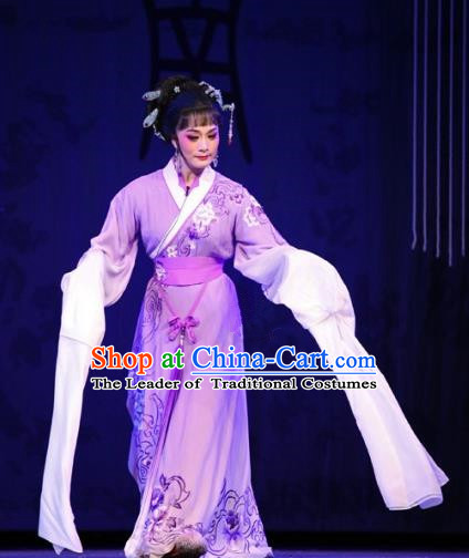 Traditional Ancient Chinese Imperial Consort Yueju Opera Costume, Elegant Hanfu Clothing Chinese Yueju Opera Imperial Emperess Water Sleeves Clothing for Women