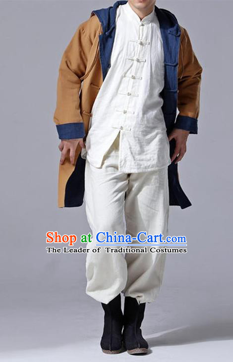 Top Chinese National Tang Suits Frock Costume Martial Arts Kung Fu Training Uniform Kung fu Unlined Upper Garment Chinese Male Zen Suit Gongfu Shaolin Wushu Clothing for Men
