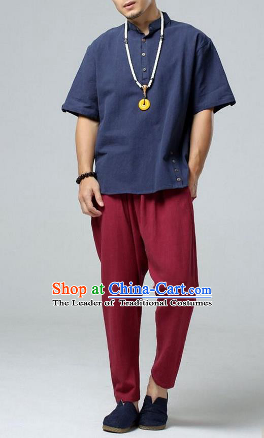 Top Chinese National Tang Suits Frock Costume Martial Arts Kung Fu Training Uniform Kung fu Unlined Upper Garment Chinese Male Zen Suit Gongfu Shaolin Wushu Clothing for Men