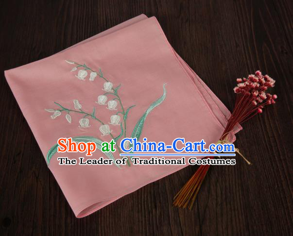 Traditional Ancient Chinese Palace Embroidered Keiskei Peachy Handkerchief for Women